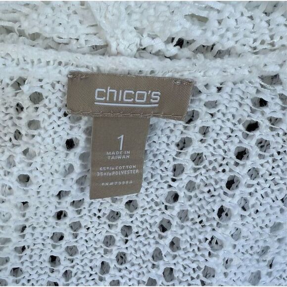 Chico’s Open Front Knit Cardigan High Neck Sz. 1 (Small) Lightweight Packable - Picture 7 of 8
